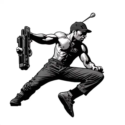 Jumpman With Gun Made