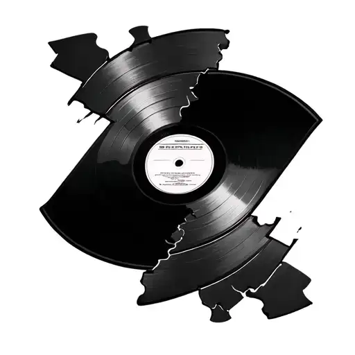 Vinyl Record Broken Into Several Pieces