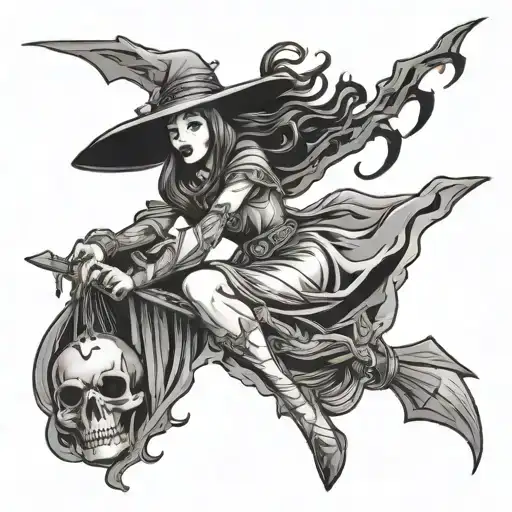 Gothic Witch Flying