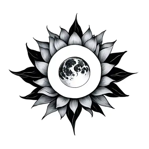 Lotus Flower Transformation Moon And Sun