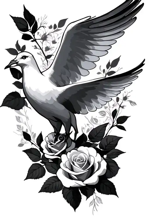 Dove And Roses