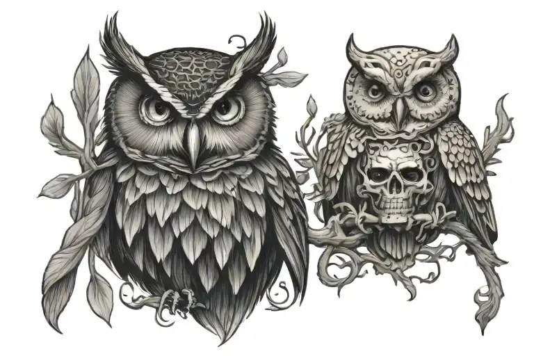 Owl And Skull