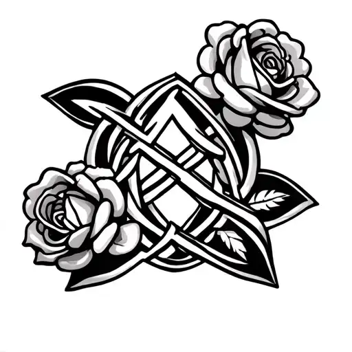 Roses Intertwined Celtic Knot Pentgtam