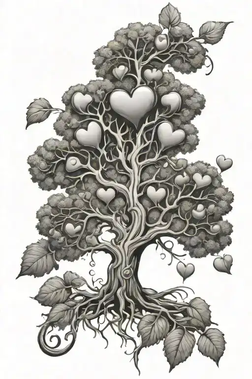 Tree With Engravings Of Hearts