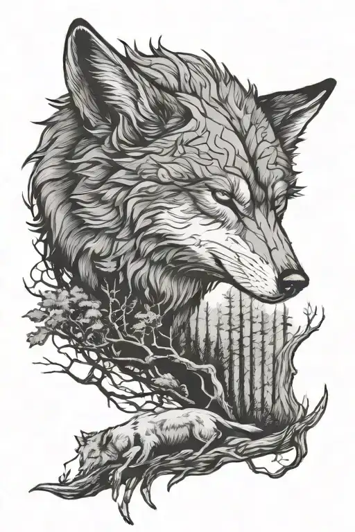 The Sleeping Wolf And The Forest