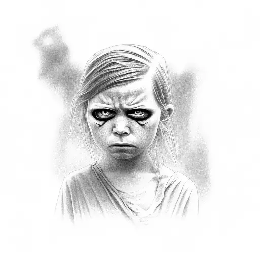 Black Eye Somber Look Possessed Child