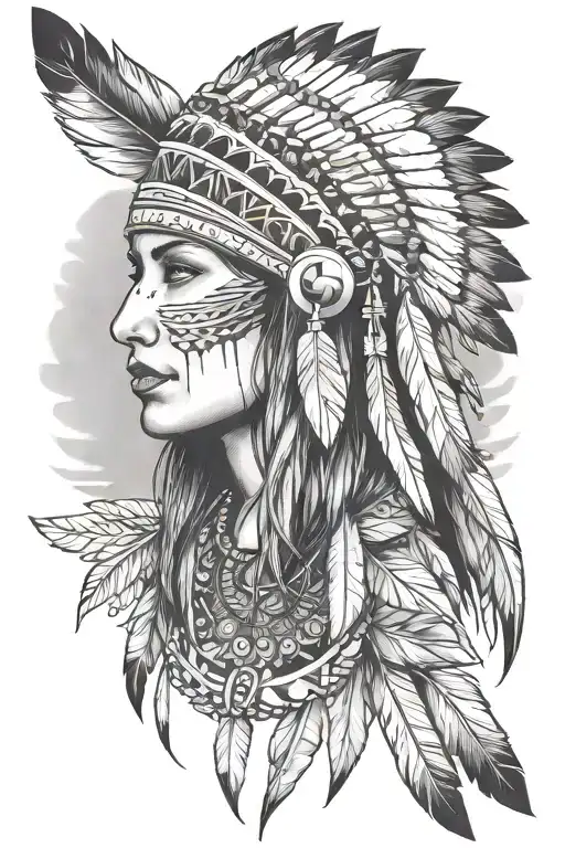 Female Native American Traditional Fl Skyline