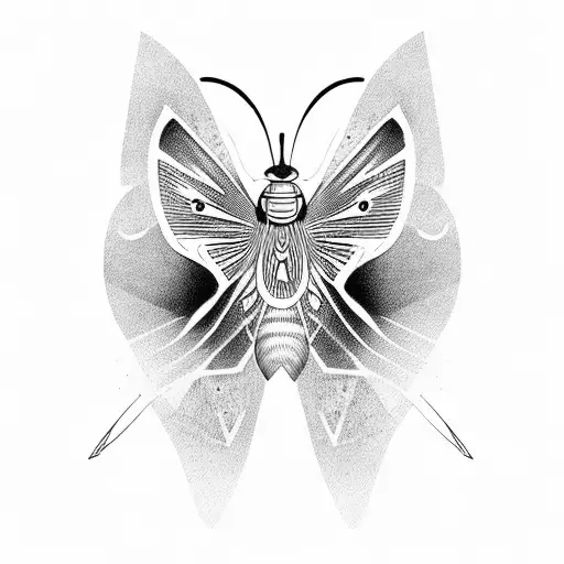 Pretty Moth With Abstract Lines