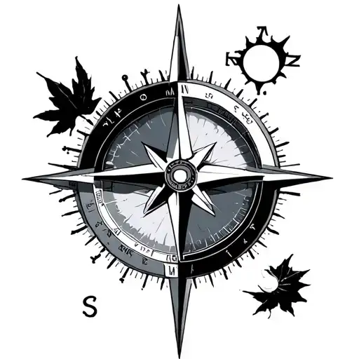 Plane Compass And Next To