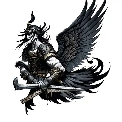 Samurai And Pheniox Wings Wrapped