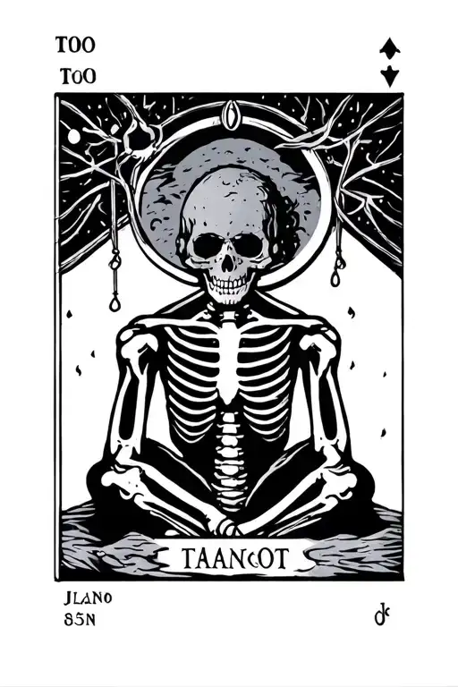 Hanged Man Tarot Card Skeletal