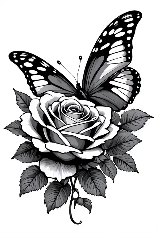 Rose And Butterfly