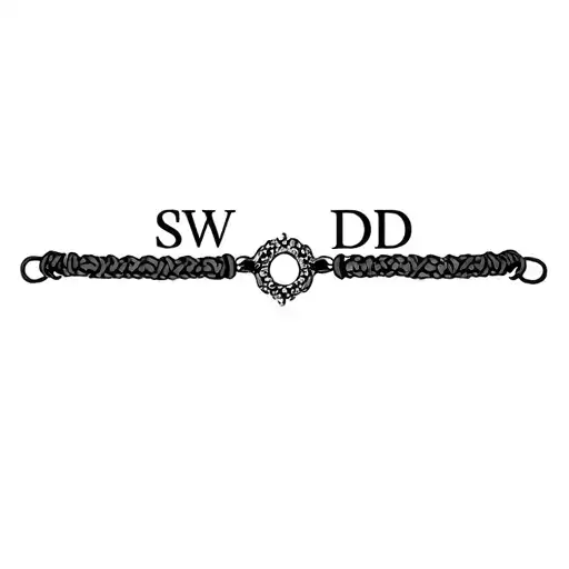 Ankle Braclet Black With Initials Sw And Dd Initials Sexy