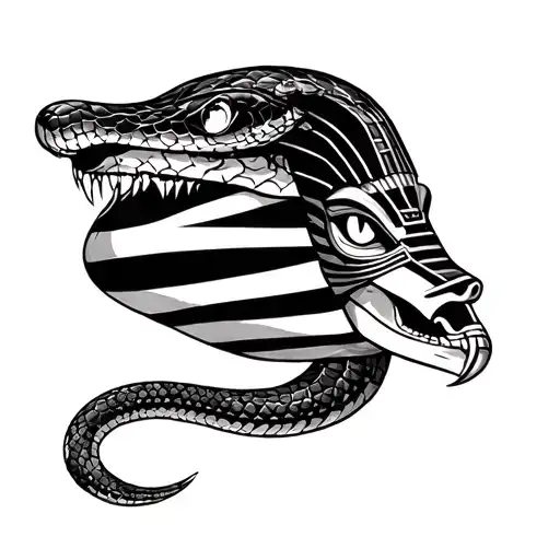 Snake Head With Pharoah Mask