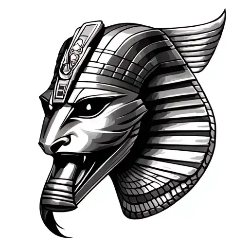 Snake Head With Pharoah Mask Head On