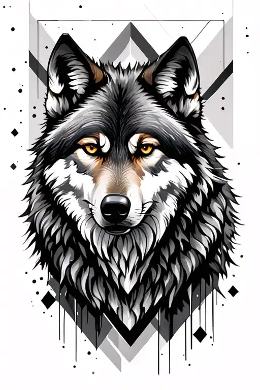 Wolf In Realism There Should Be Geometric Shapes In The Background