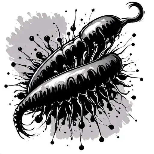 Black Sperm Attacking A Dot And Arranged On A Ring