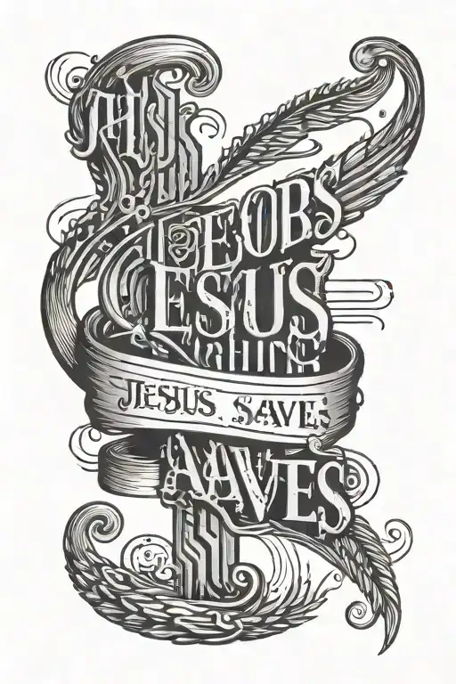 The Words Jesus Saves Written In Morse Code Flowing