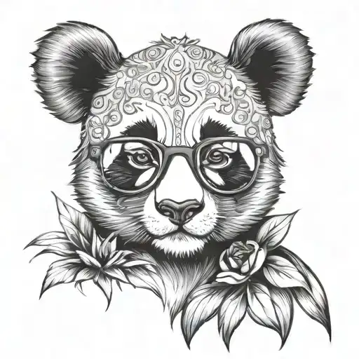 Female Panda With Eyeglasses