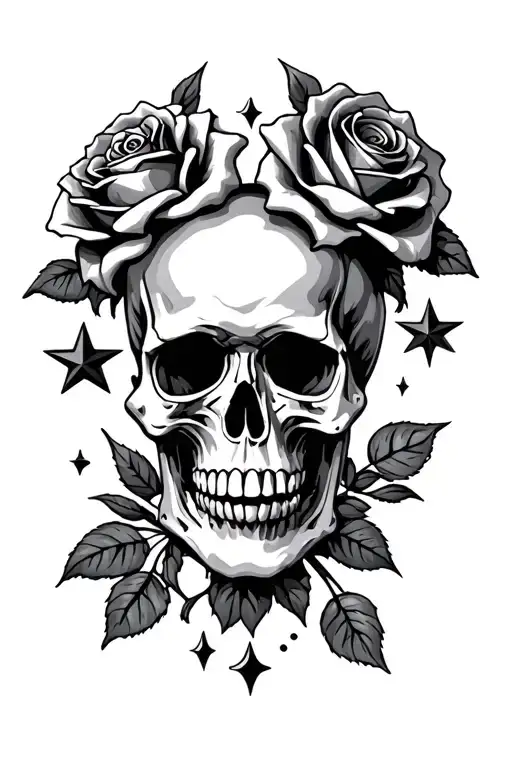 Skull Roses Stars