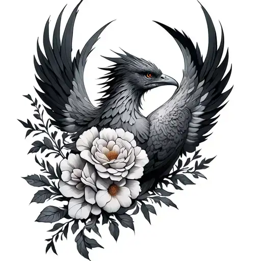 Phoenix With Flowers