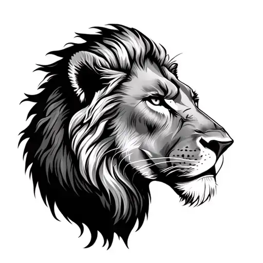 Realistic Lion Head Tattoo Holding