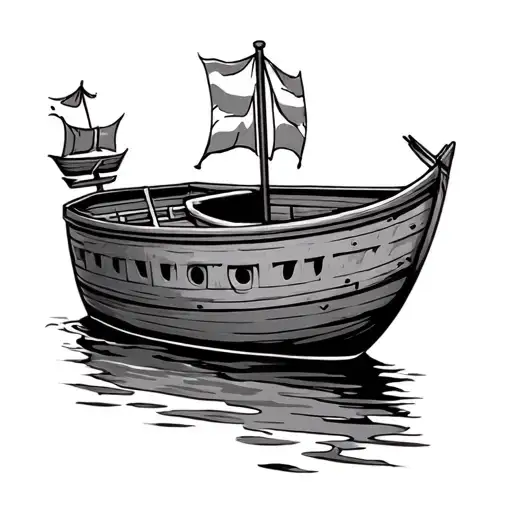 Cartoon Style Boat Container