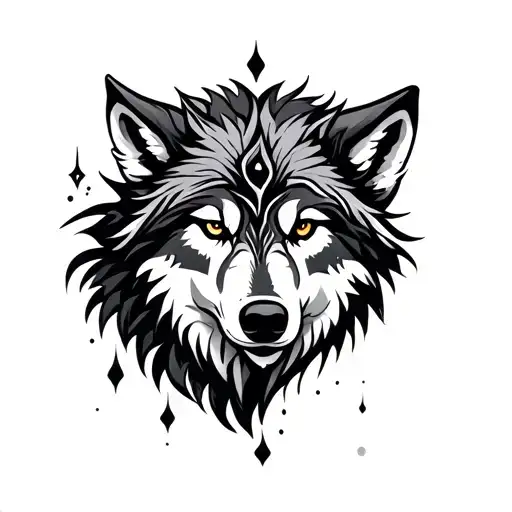 Ornamental Mystical Northern Wolf