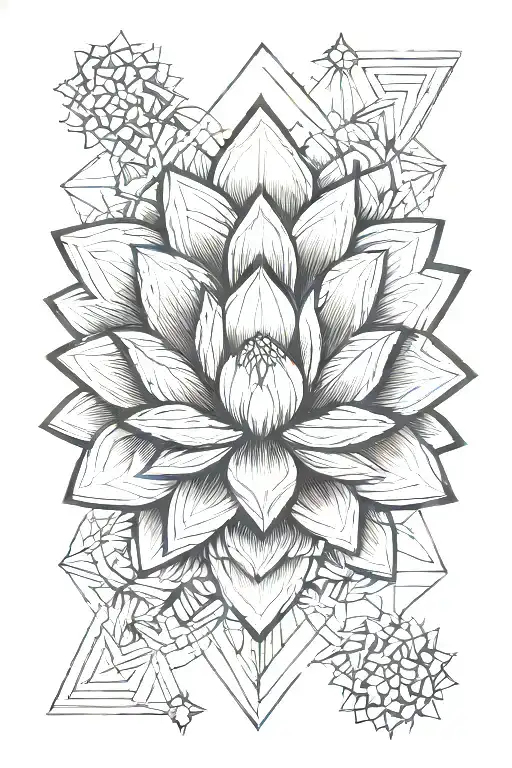 Geometric Lotus Flower With Triangles