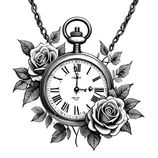 Little Pocketwatch With Roses Growing