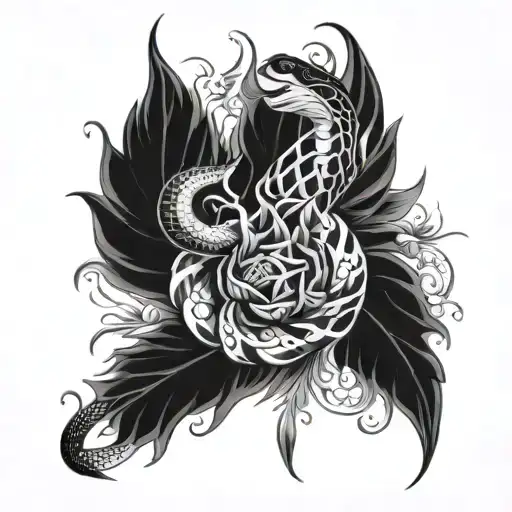 Snake Flowers Flame Like Wings