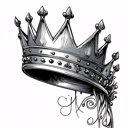 Simple Danish Crown And Simple Line Drawing