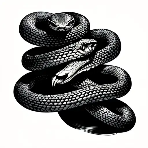 Snake Wrapping Upward From Ankle