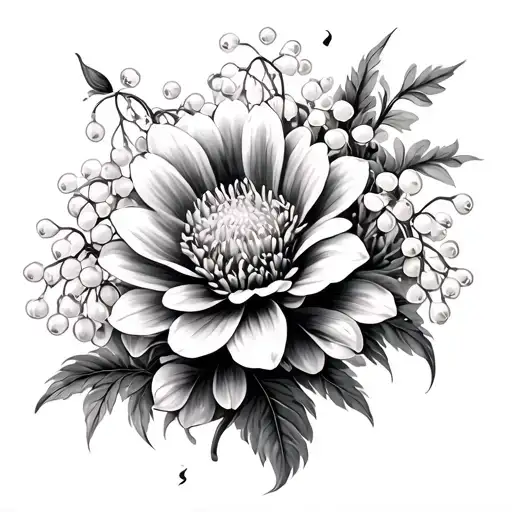 Chrysanthemum And Lily Of The Valley