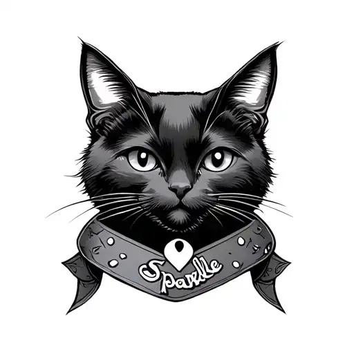 Black Cat With A Small White Spot In The Breastplate With The Name Sparkle