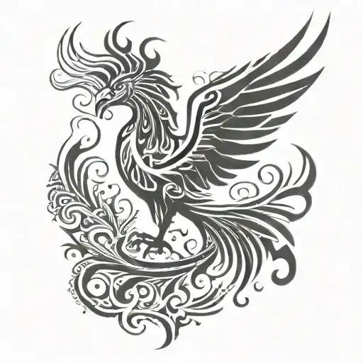 Create A Tribal-inspired Tattoo With A Hidden Phoenix Motif For A Subtle And Meaningful Design