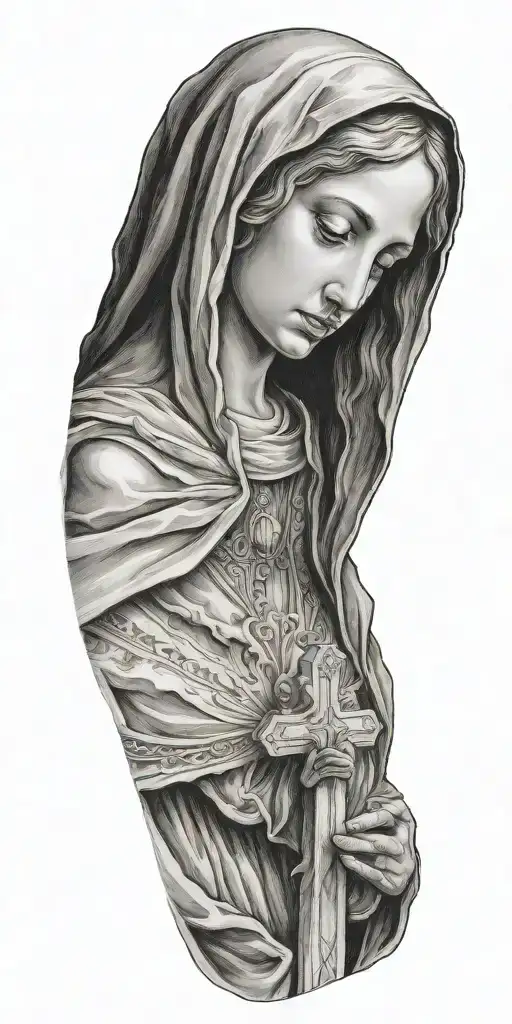 The Virgin Mary Looking At The Cross