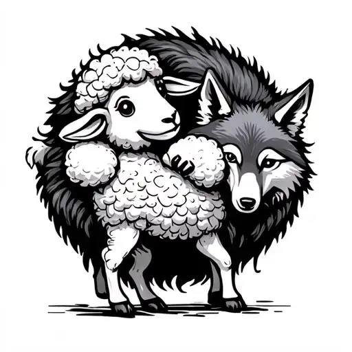 Cute Little Sheep Beating A Wolf