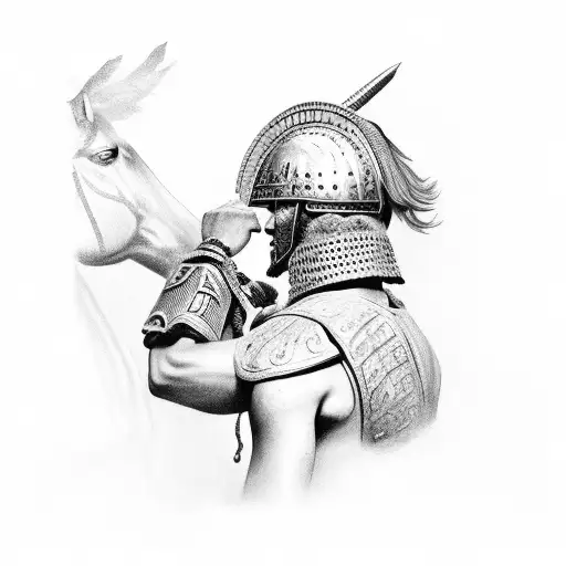 Roman Soldier On Horse Back