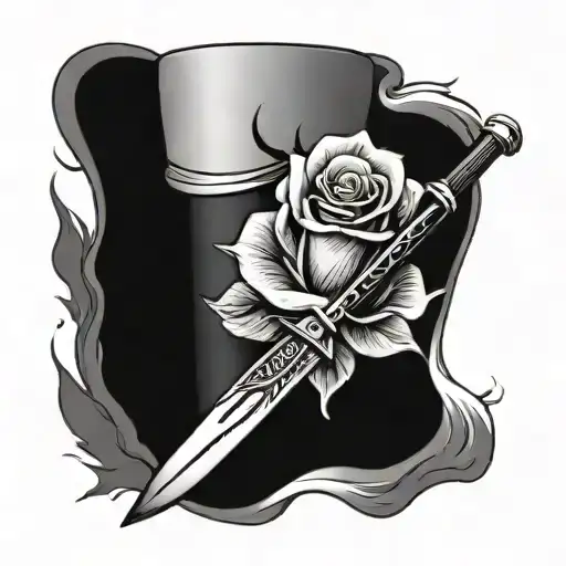 Bowie Knife Coffee Cup Cigarette Rose