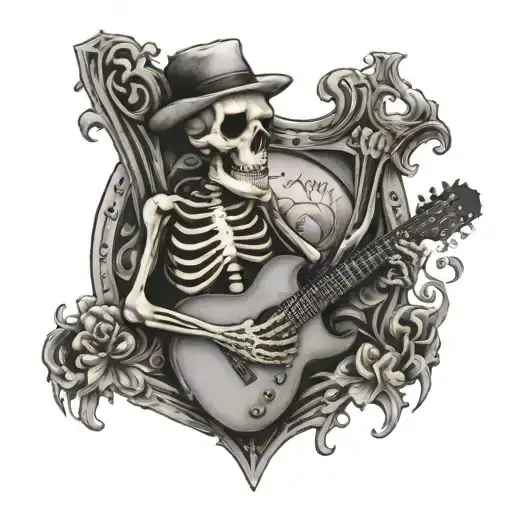 Skeleton Playing Guitar
