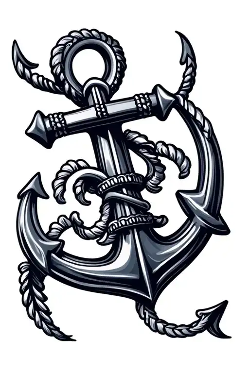Navy Anchor Representing Flour De Lis On Top