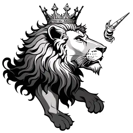 A Lion Cappricorn With A Queen Crown Made