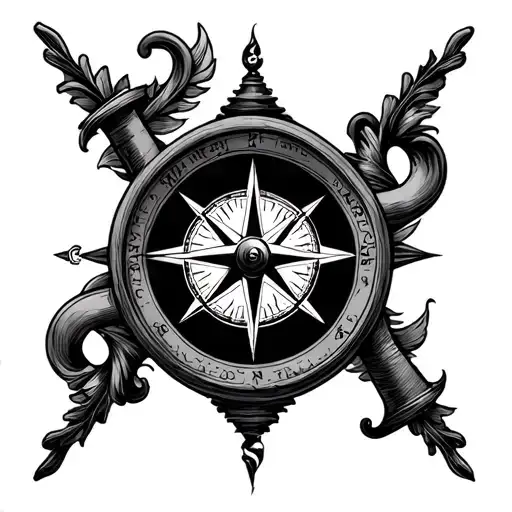 Hourglass With Compass