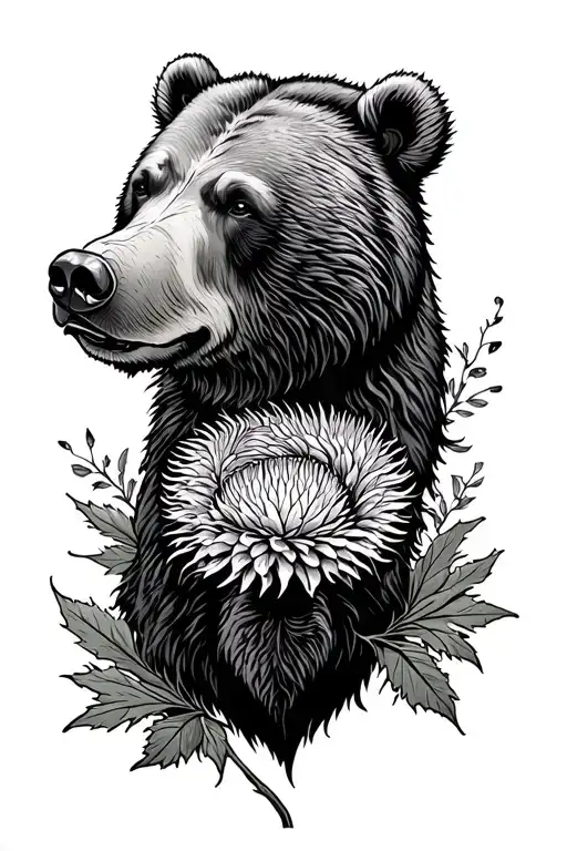 Grizzly Bear & Scotch Thistle Intertwined