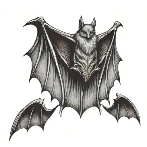Bat Wings Spread Looking Forward