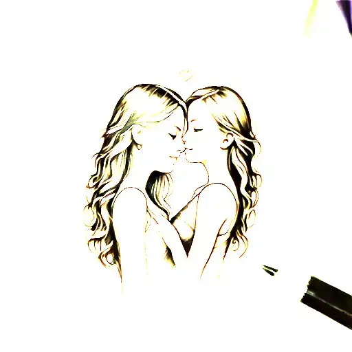 Delicate Tattoo Between Mother And Daughter In The Arm