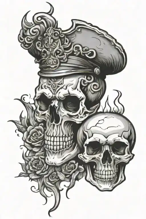 Skull Candle Burning Demon Pinup