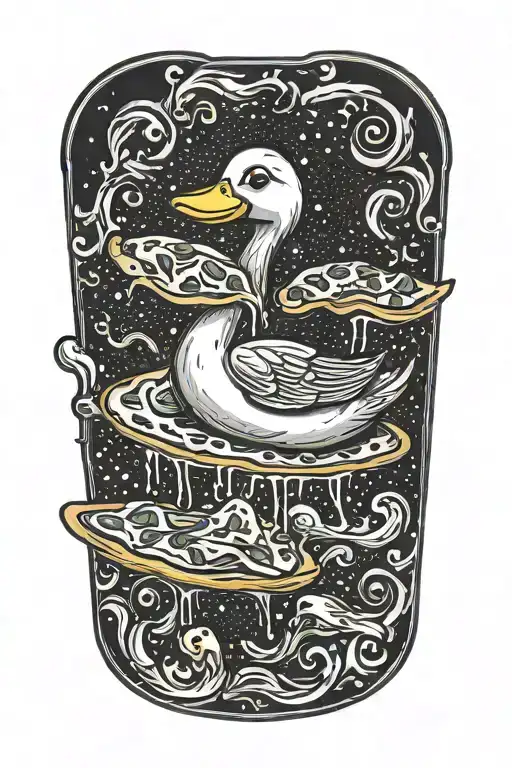 Rubber Ducky Riding A Pizza Slice