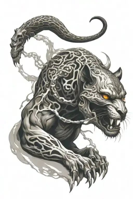 God Vs Panther And Skull Splitting